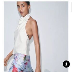 Elegant White Halter Top